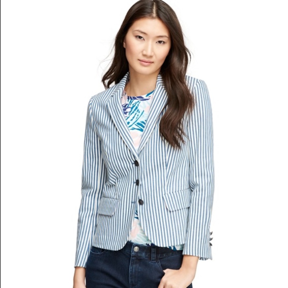 NWOT Brooks Brothers White & Blue Striped